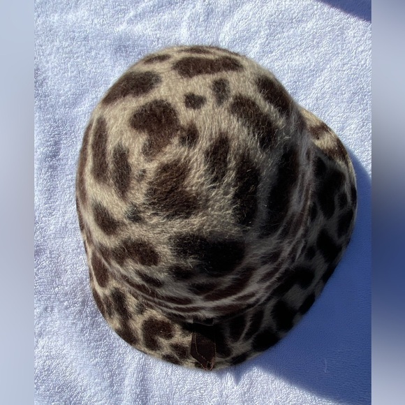 Vintage 1950’s Faux Fur Felt Georgette Leopard Print Hat One Size - Picture 8 of 11